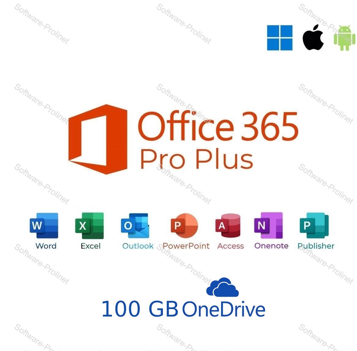 Microsoft Office 365 pre jednotlivcov Pro Plus, 100 GB OneDrive, účet nie aktivačný kľúč