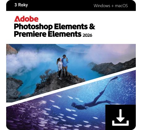 Adobe Photoshop & Premiere Elements 2026 na 3 roky